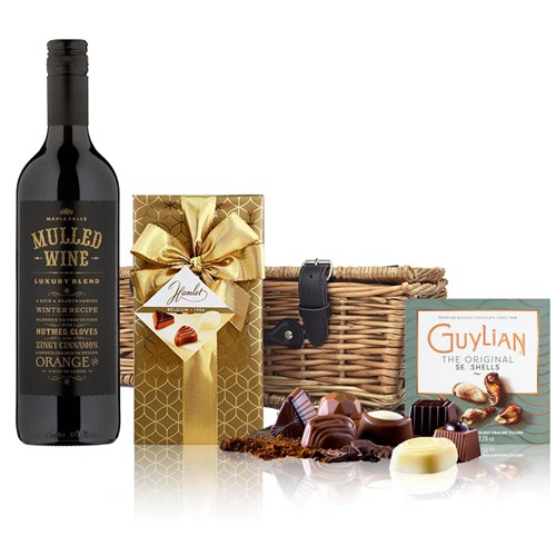 Maple Falls Mulled Wine 75cl And Chocolates Hamper